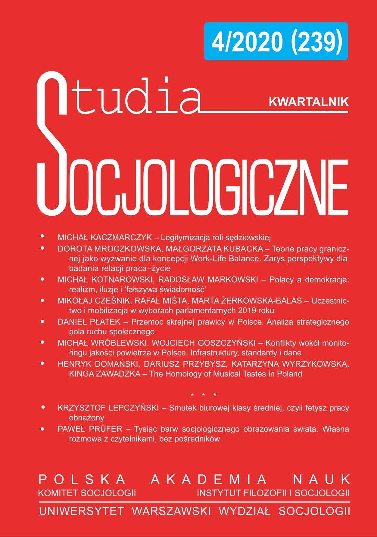 Border/Boundary Theory as a Challenge for the Concept of Work-Life Balance. The Delineation of a Perspective for Work-Life Relation Research Cover Image