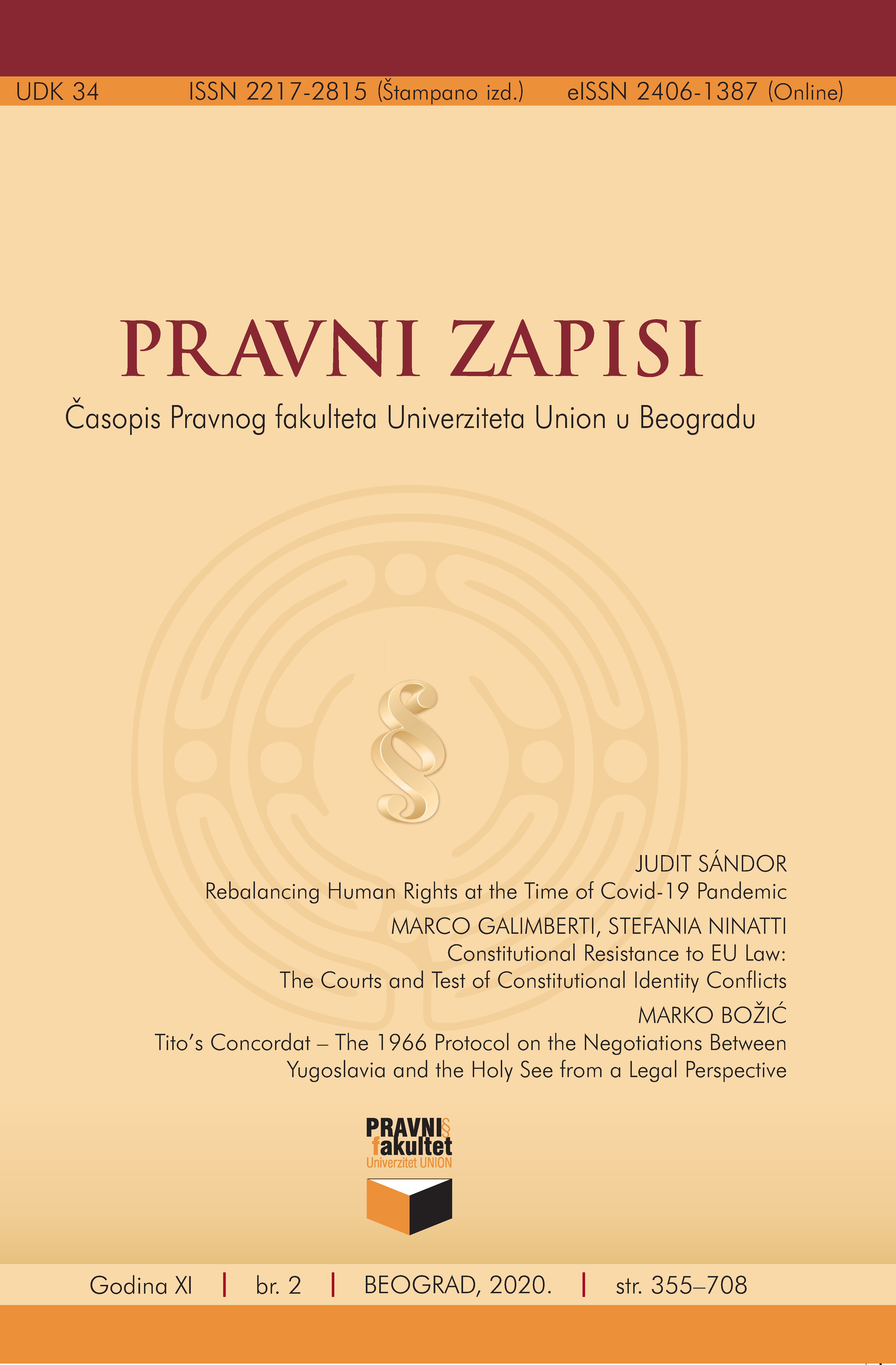 The Right to Peaceful Enjoyment of Property and the Security Measure of the Forfeiture of Cash in the Jurisprudence of the Serbian Constitutional Court: Certain Uncertainty Cover Image