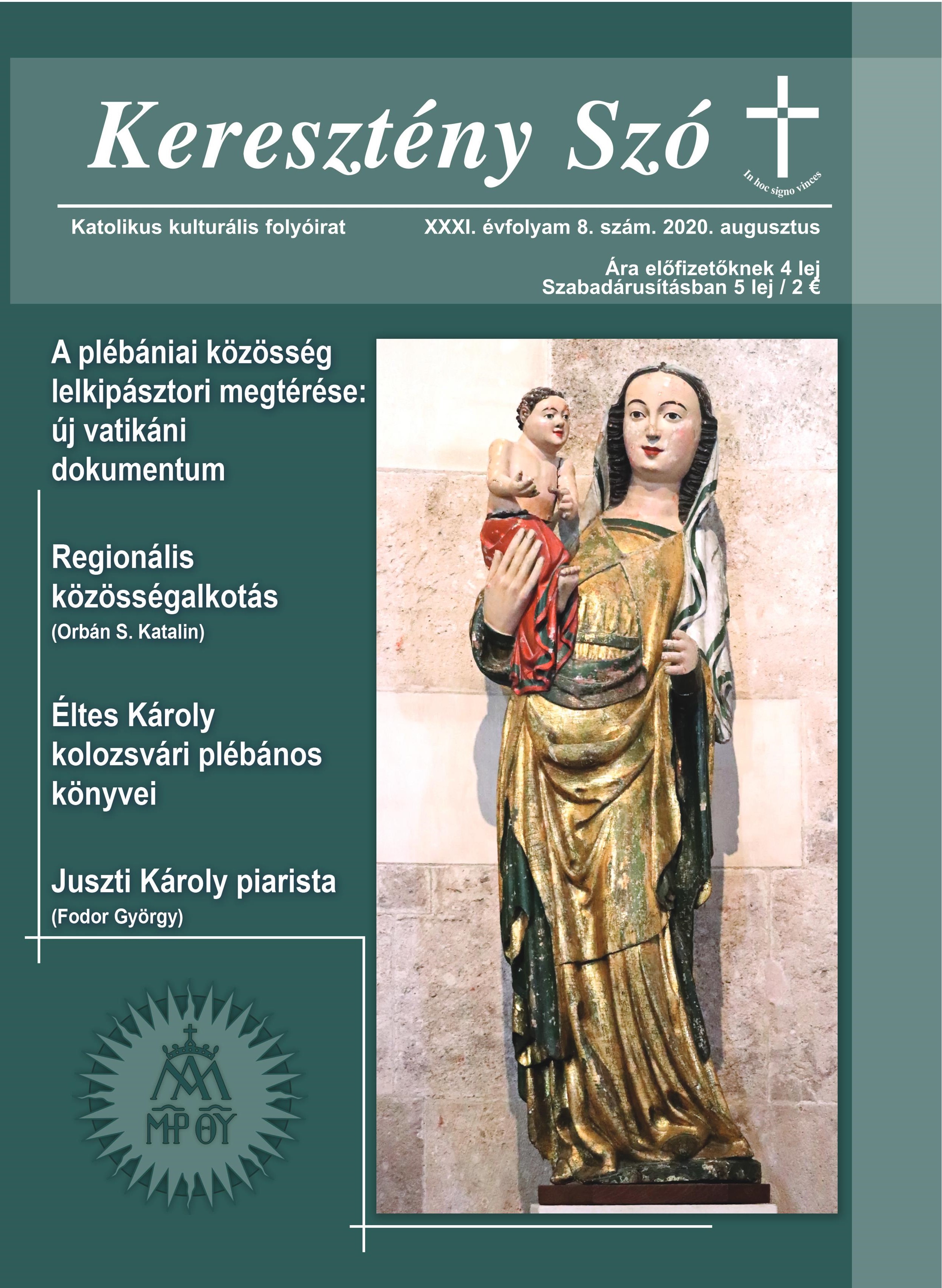 175th anniversary of the birth of Károly Juszti, a Piarist priest and teacher, Cover Image