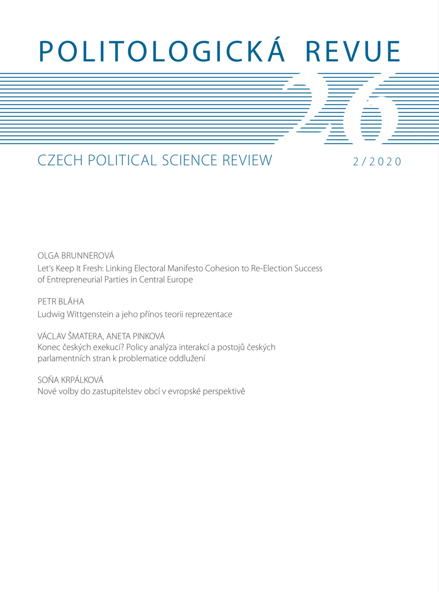 The End of the Czech Way of Insolvency Proceeding? A Policy Analysis of Party Interactions and Attitudes Cover Image