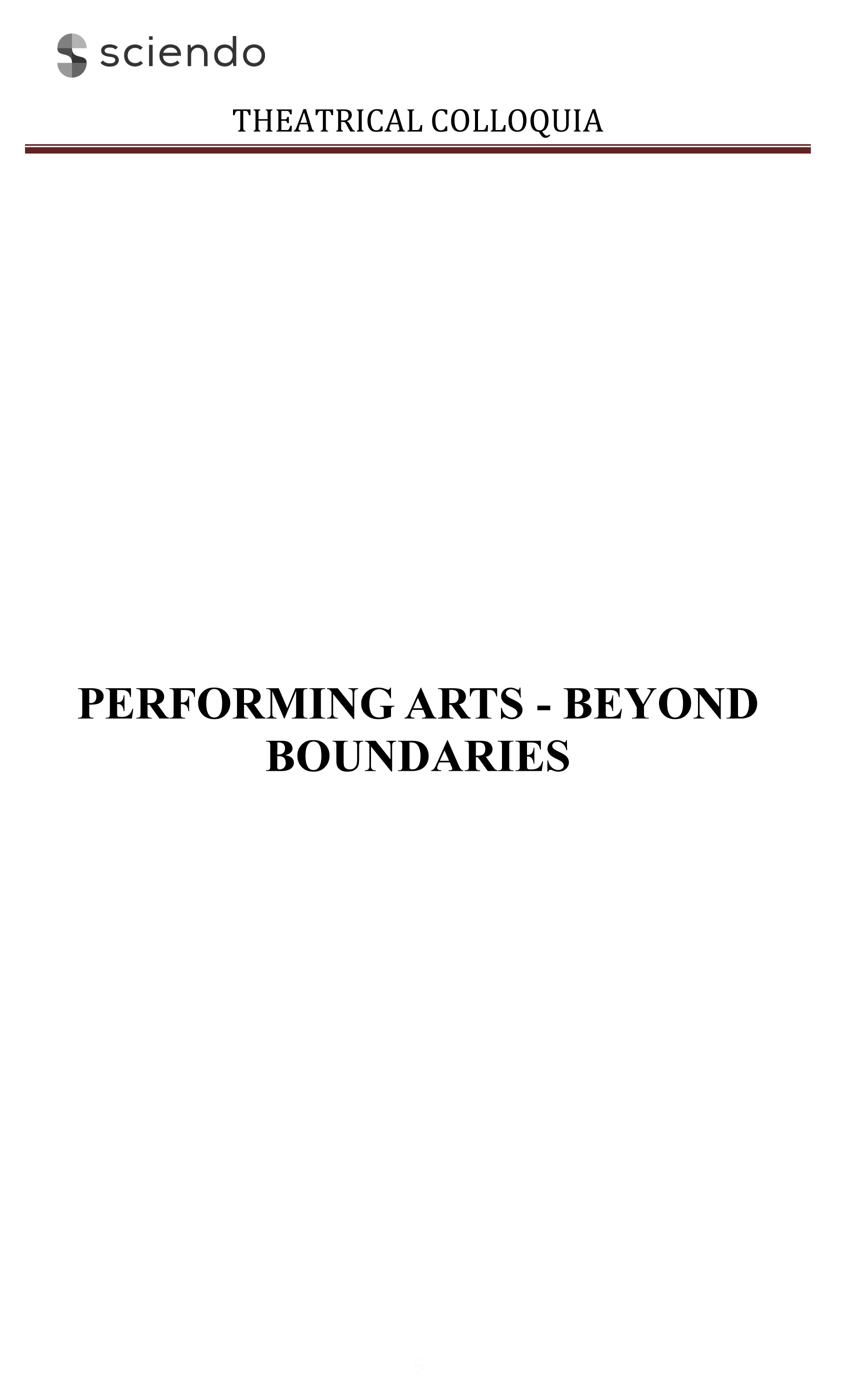 The Arts Of The Performance – Beyond The Limits Cover Image