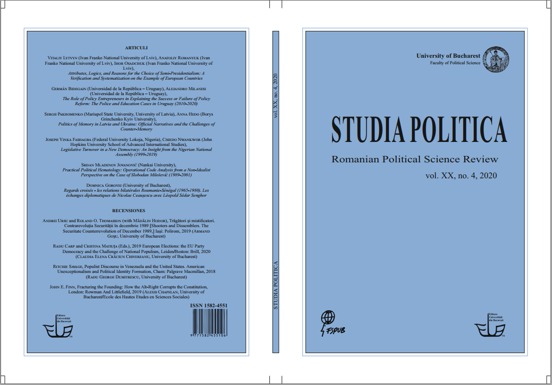 Practical Political Hematology: Operational Code Analysis from a Non-Idealist Perspective on the case of Slobodan Milošević (1989-2001) Cover Image