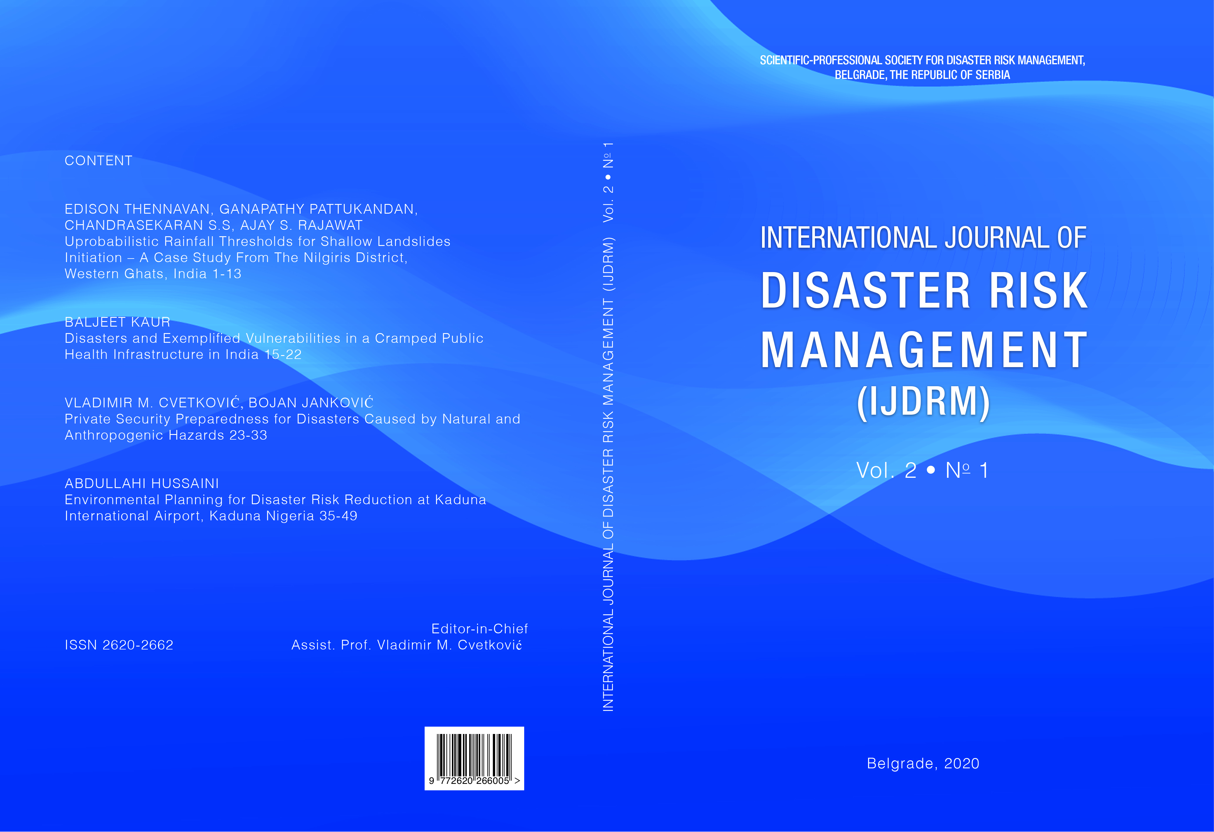 Probabilistic rainfall thresholds for shallow landslides initiation Cover Image