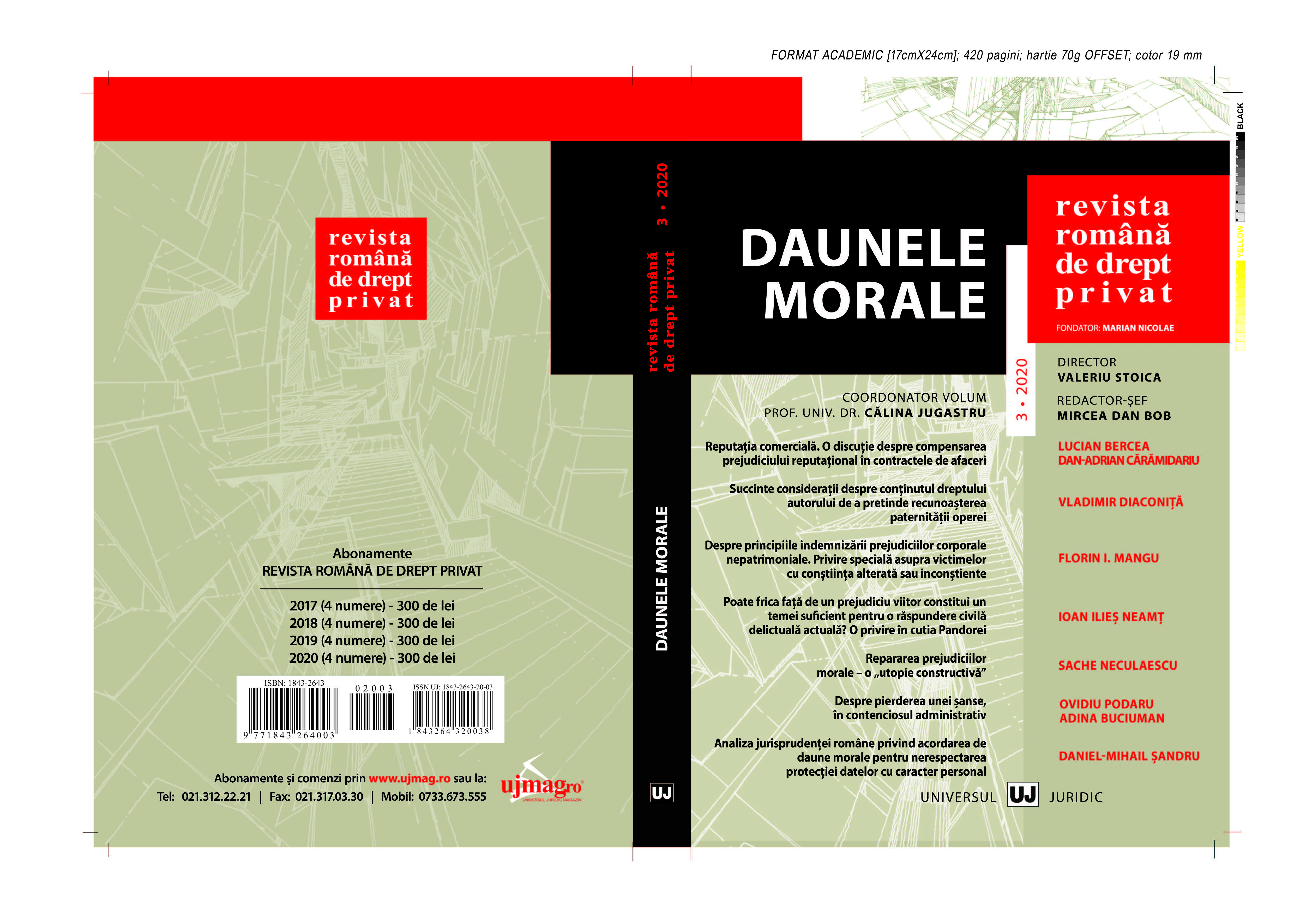 Hărţuirea morală la locul de muncă. Reglementare. Elemente. Repere de apreciere a prejudiciului moral