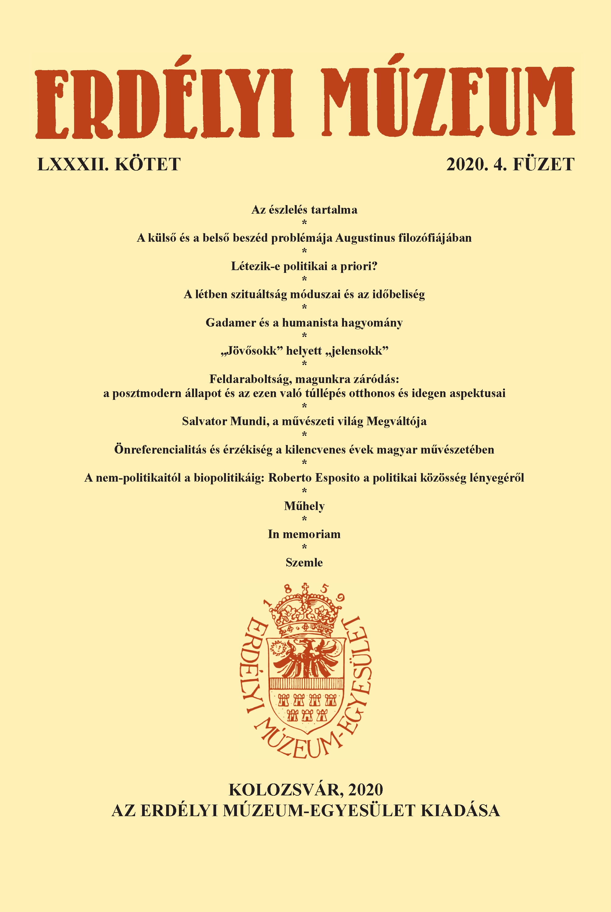 A létben szituáltság móduszai és az időbeliség. A megértés, a diszpozíció, a hanyatlás és a beszéd időbelisége fundamentálontológiai értelmének interpretációja