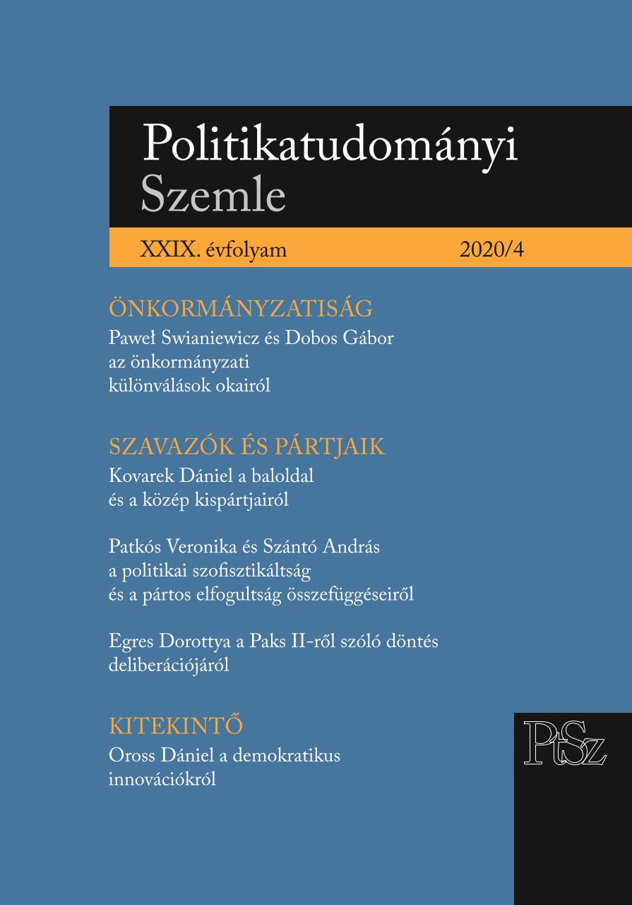 Versengő demokráciafelfogások, új részvételi lehetőségek? Képviselet, részvétel, deliberáció és demokratikus innovációk