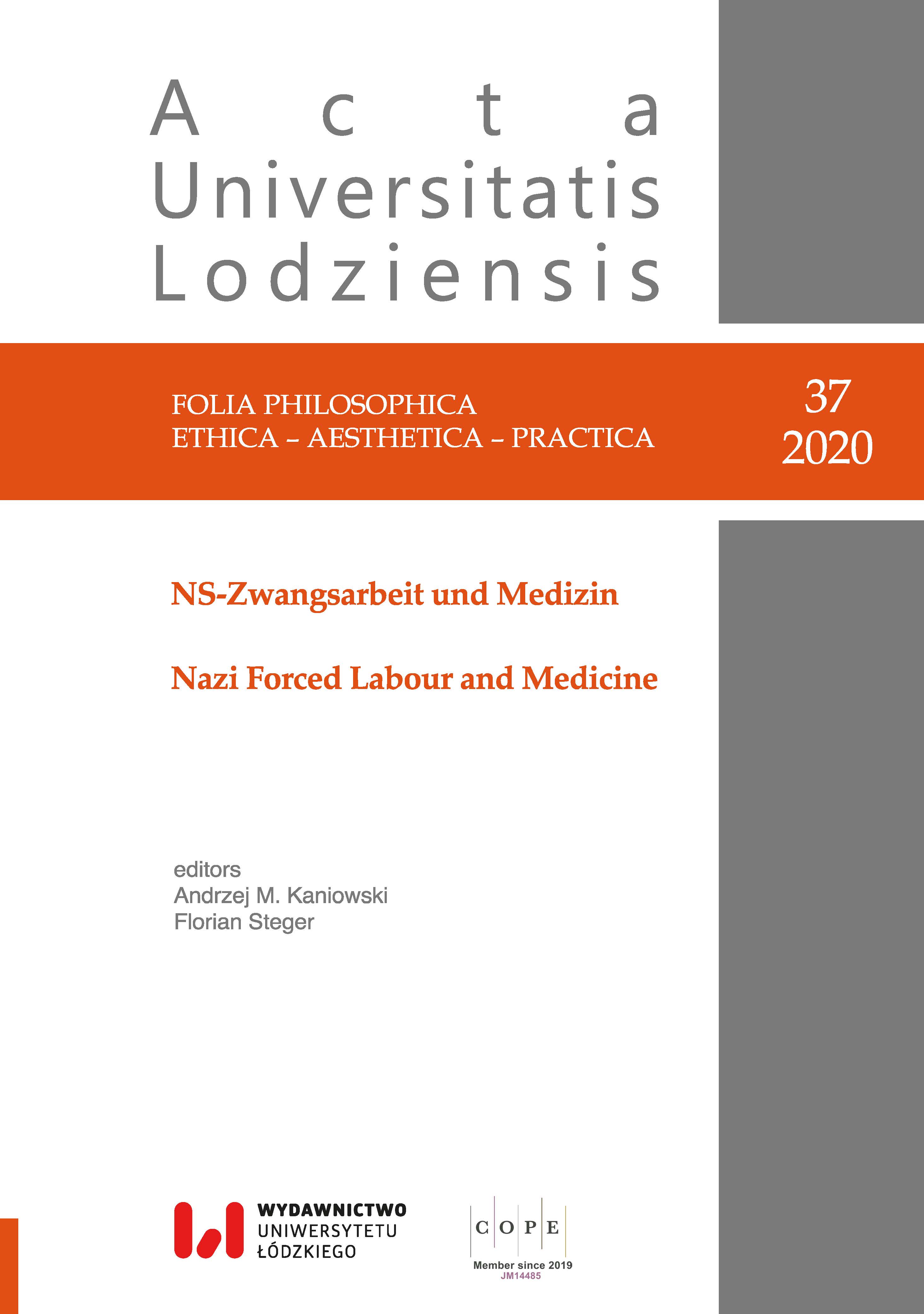 Between the Projection of Danger, Objectification, and Exploitation. Medical Examination of Polish Civilian Forced Laborers before their Deportation into the German Reich Cover Image