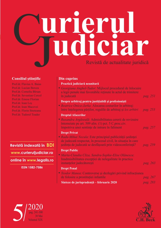 Sinteze de jurisprudenţă – Curtea Constituţională a României – Februarie 2020