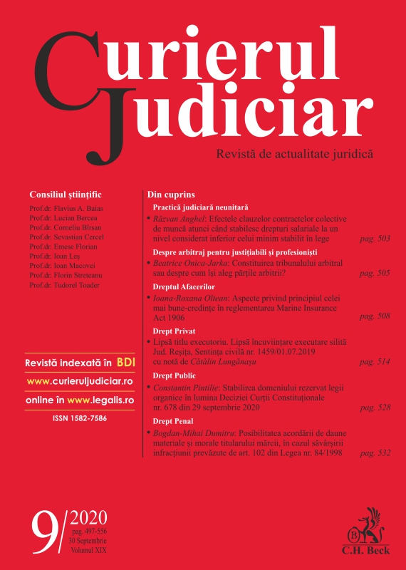 Non-unitary judicial practice. The effects of the clauses of the collective labor contracts when they establish salary rights at a level considered inferior to the minimum established by law Cover Image