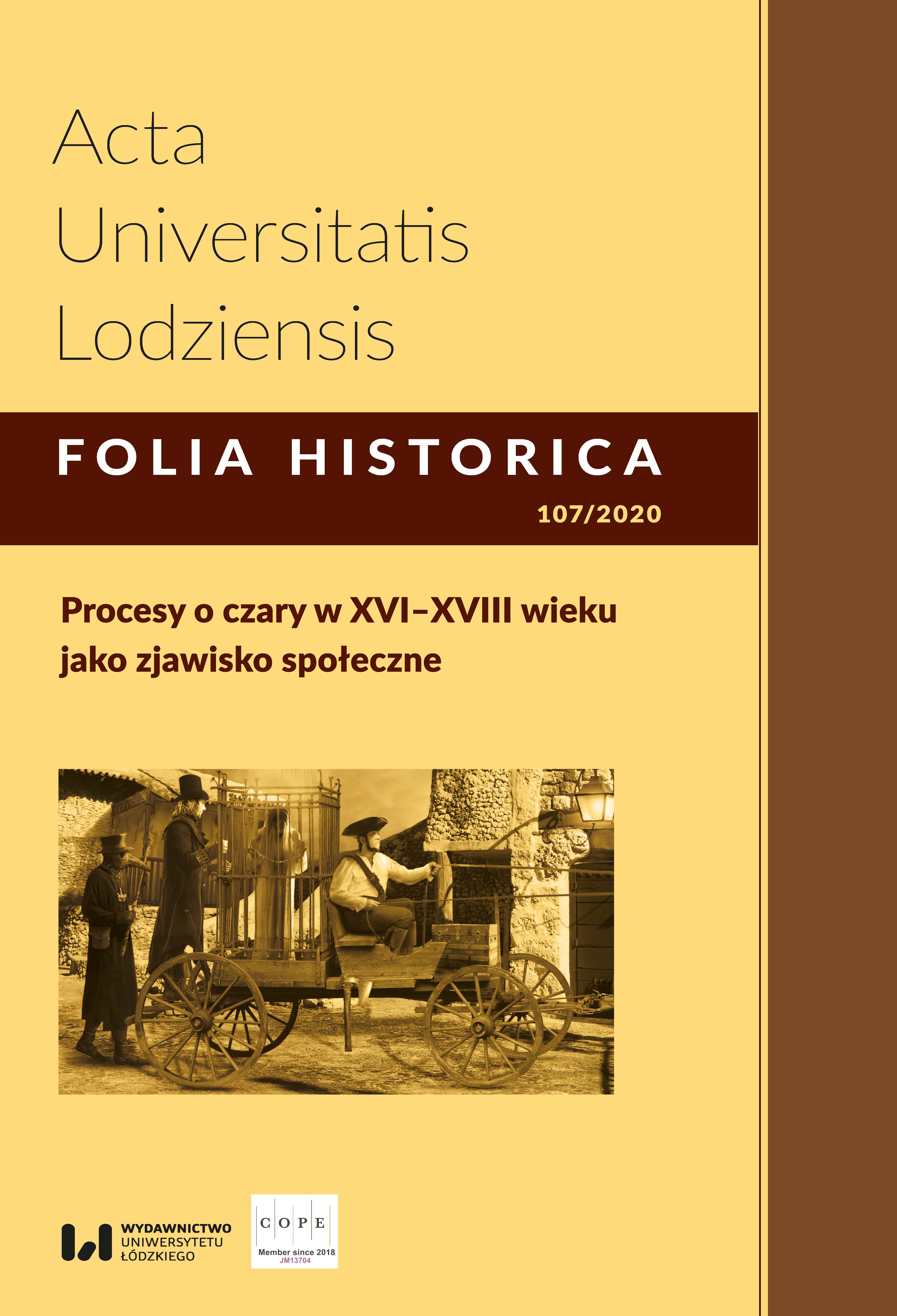 The locations of witch Sabbaths in early modern era – their significance and topographic specificity. Contributions to research on witchcraft trials in Silesia and Moravia Cover Image