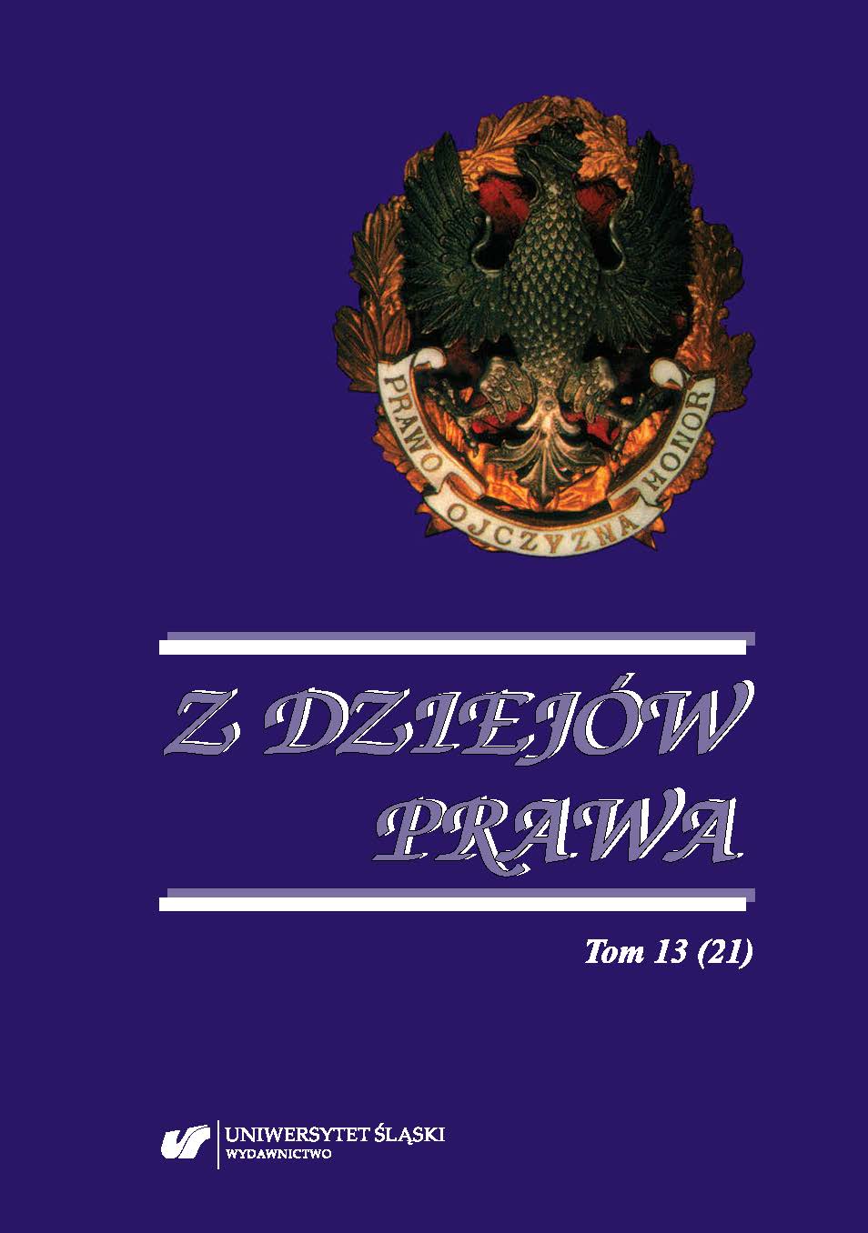 The case of awarding the title of associate professor to Michał Staszków. The evaluation by Kazimierz Kolańczyk Cover Image