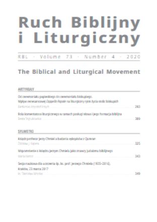 The role of the liturgical commentators in the ministry of the word and their biblical formation Cover Image