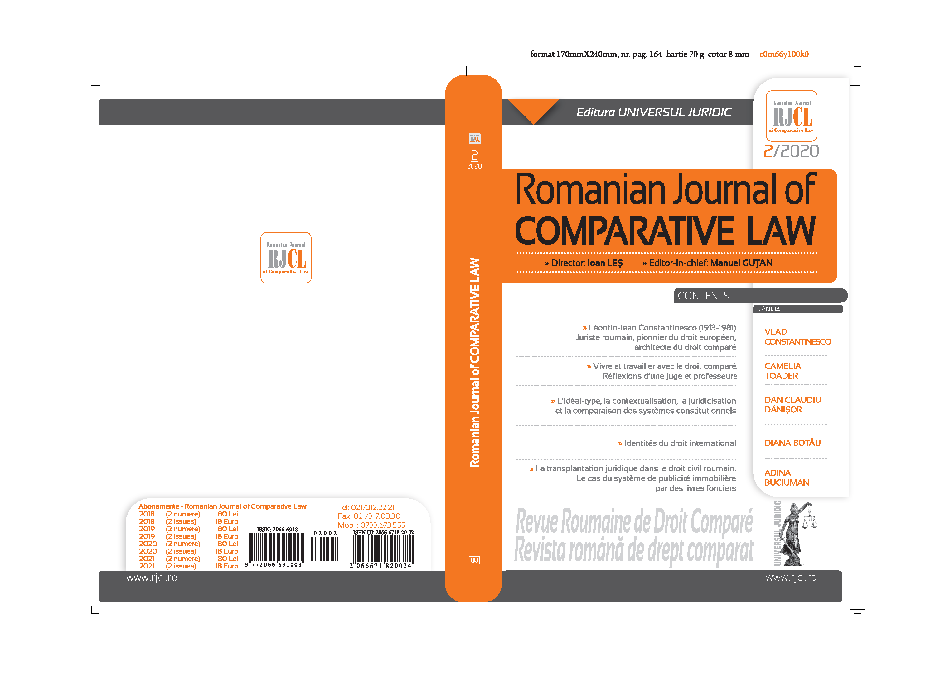 Léontin-Jean Constantinesco (1913-1981) Romanian lawyer, pioneer of European law, architect of comparative law Cover Image