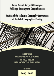 The role of the manufacturing industry in shaping the economic base and functions of urban settlements in Łódzkie Voivodeship (Poland)