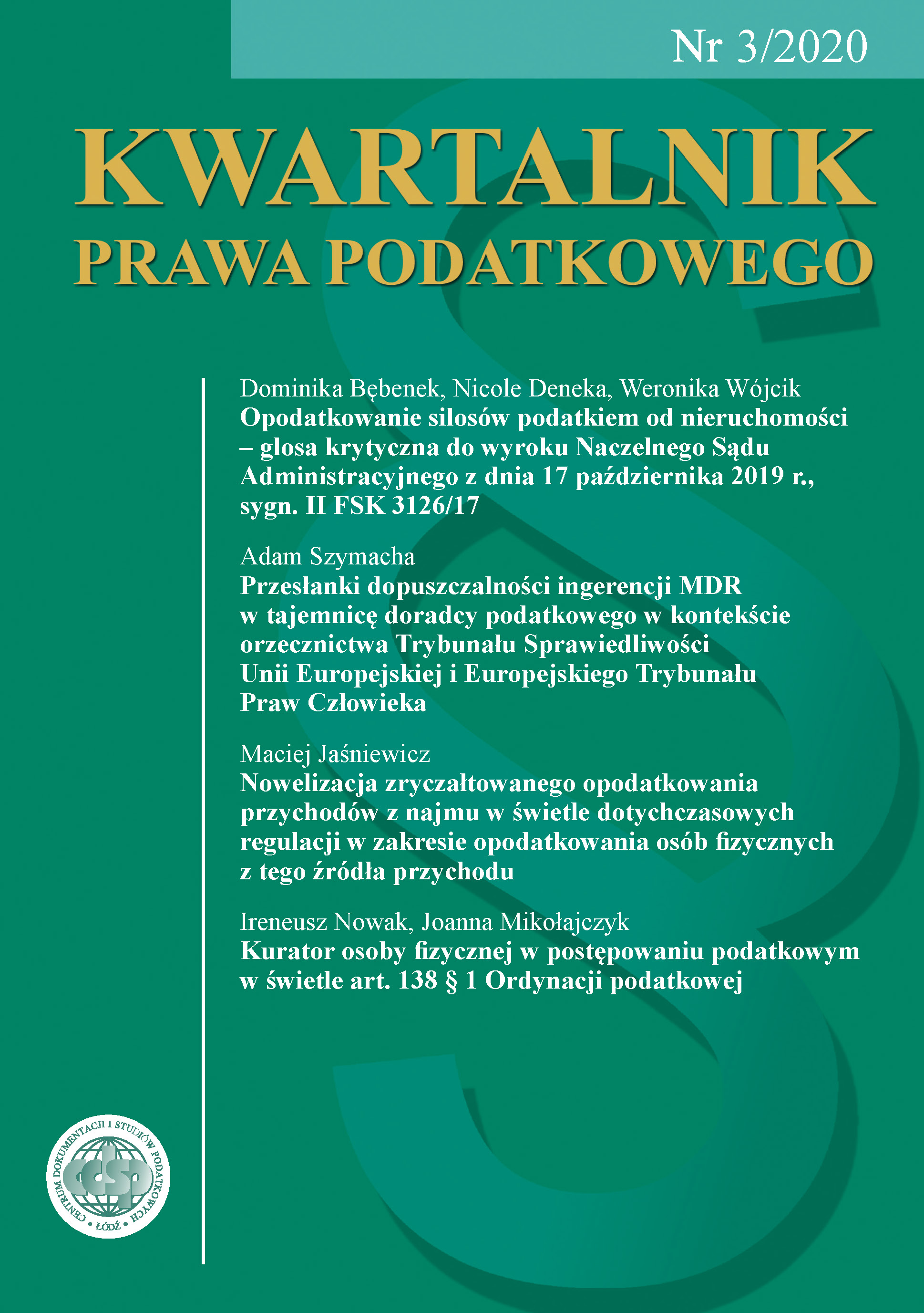 The rationale for the permissibility of MDR’s interference with tax advisor confidentiality in the context of the case law of the Court of Justice of the European Union and the European Court of Human Rights Cover Image