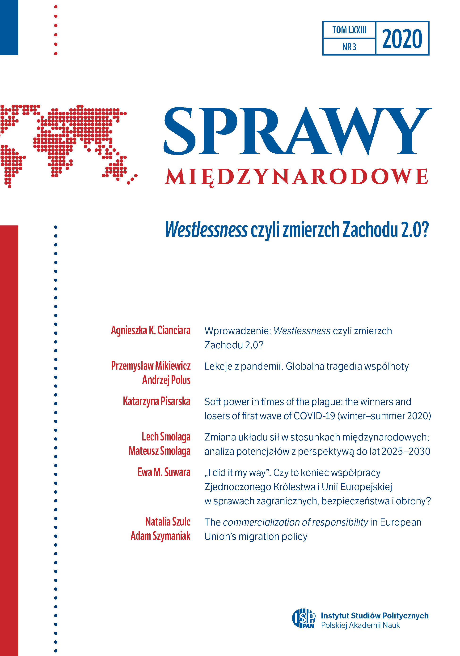 Changes in the balance of power in international relations:analysis of potential with a perspective until 2025−2030 Cover Image