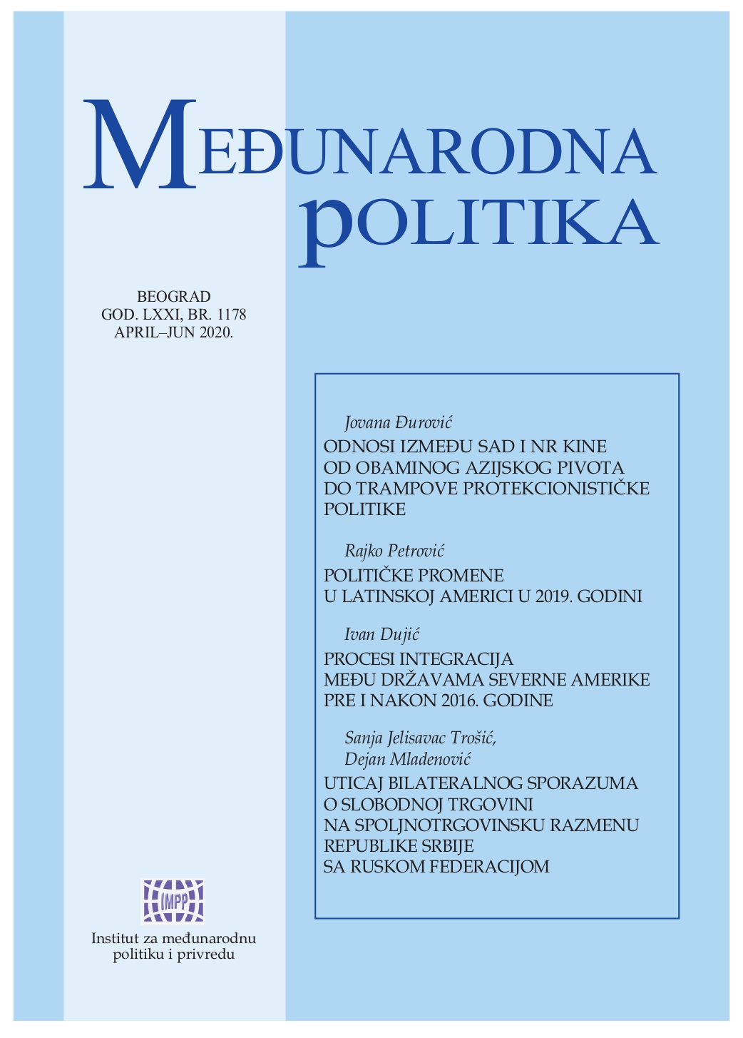 Impact of the bilateral free trade agreeement on the foreign trade exchange of the Republic of Serbia witht the Russian Federation Cover Image