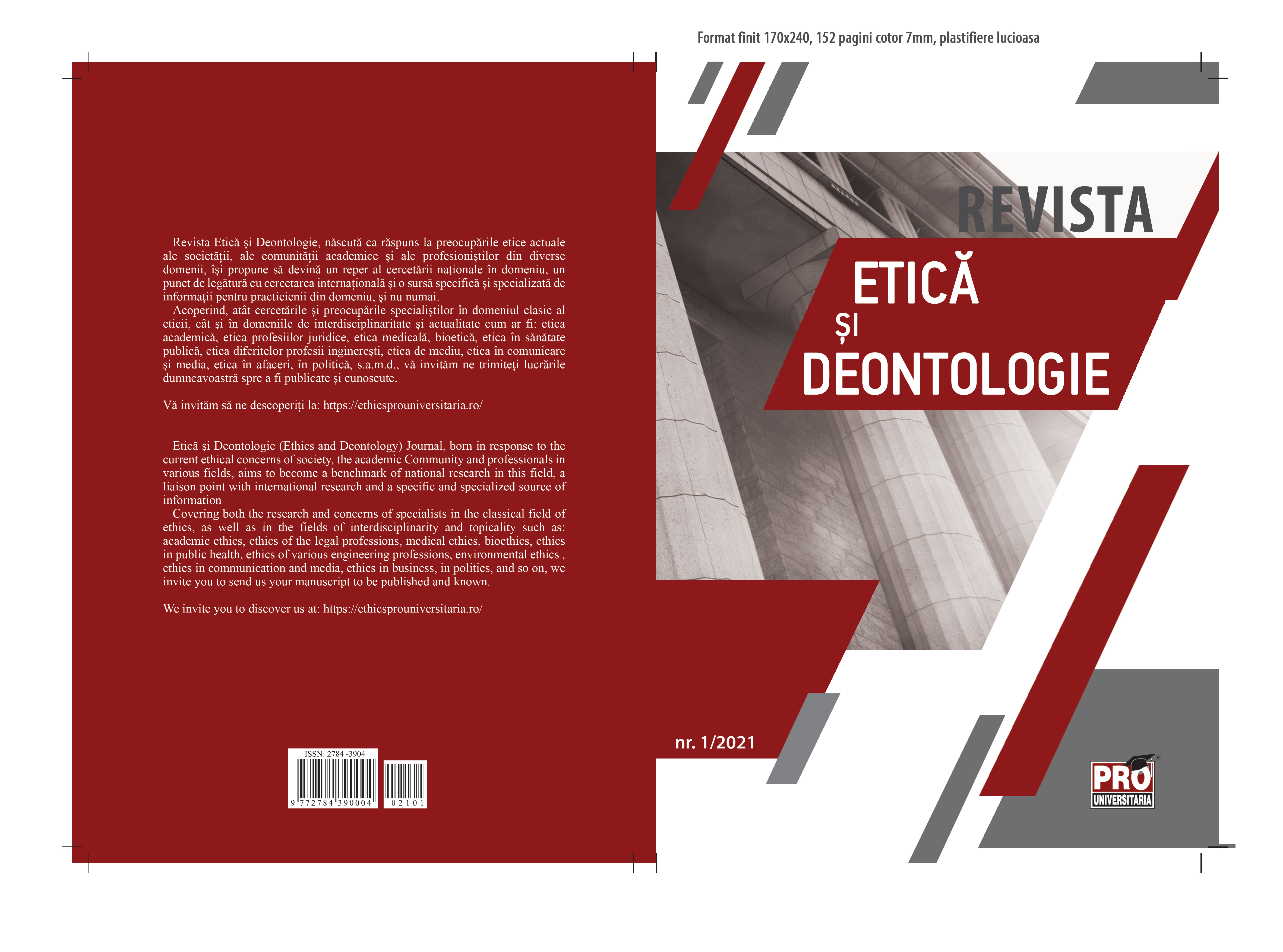 De lege ferenda Regarding Regulations with an Impact on the Activity of University Ethics Commissions Cover Image