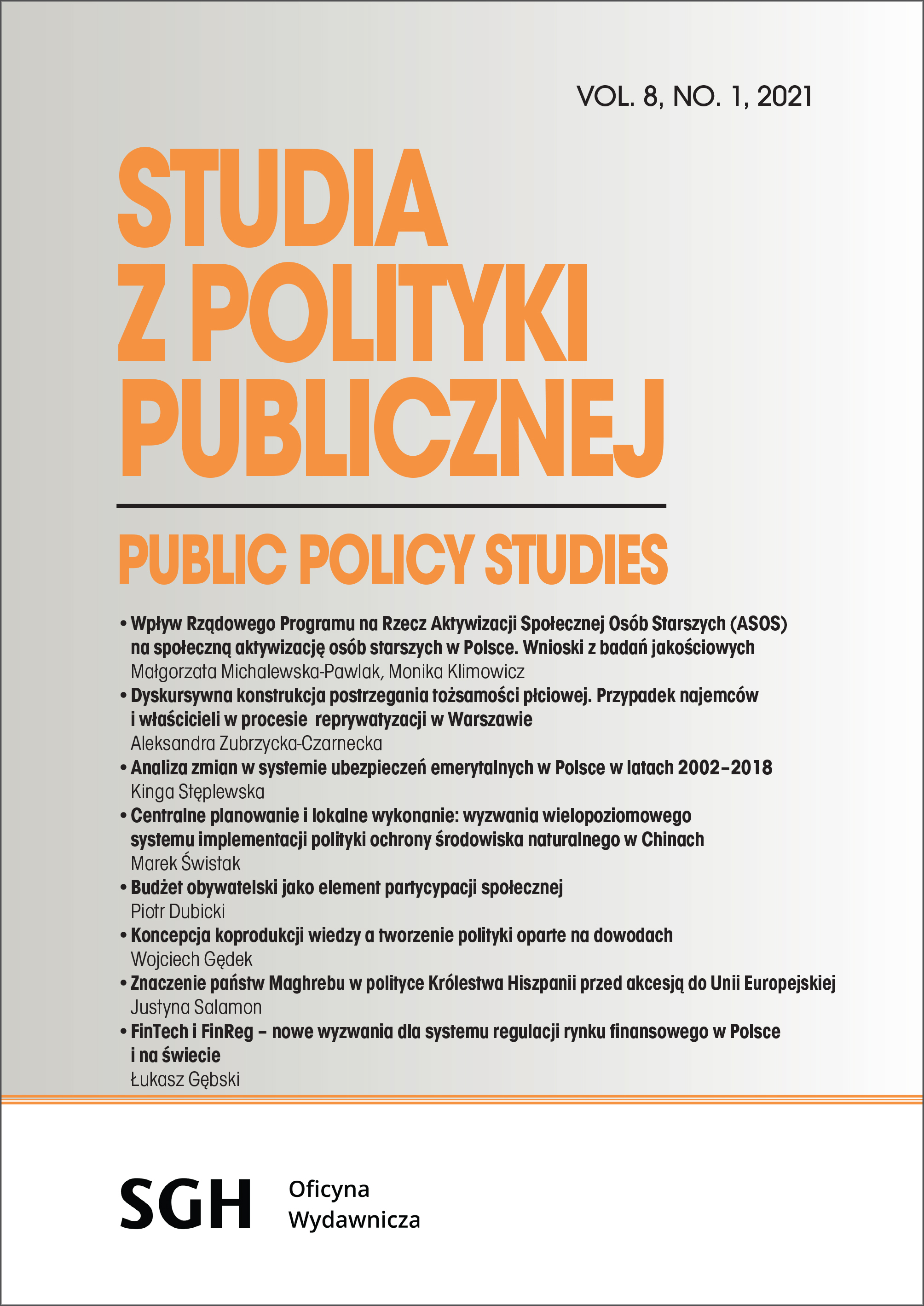 Analysis of changes in the retirement insurance system in Poland in 2002-2018 Cover Image