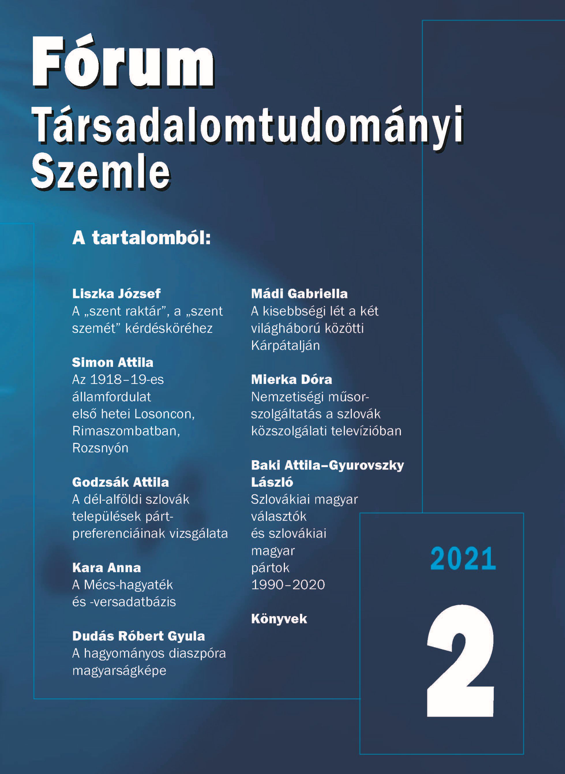 Examination of Party Preferences of Slovak Municipalities in the Southern Great Plain (1931–1947) Cover Image