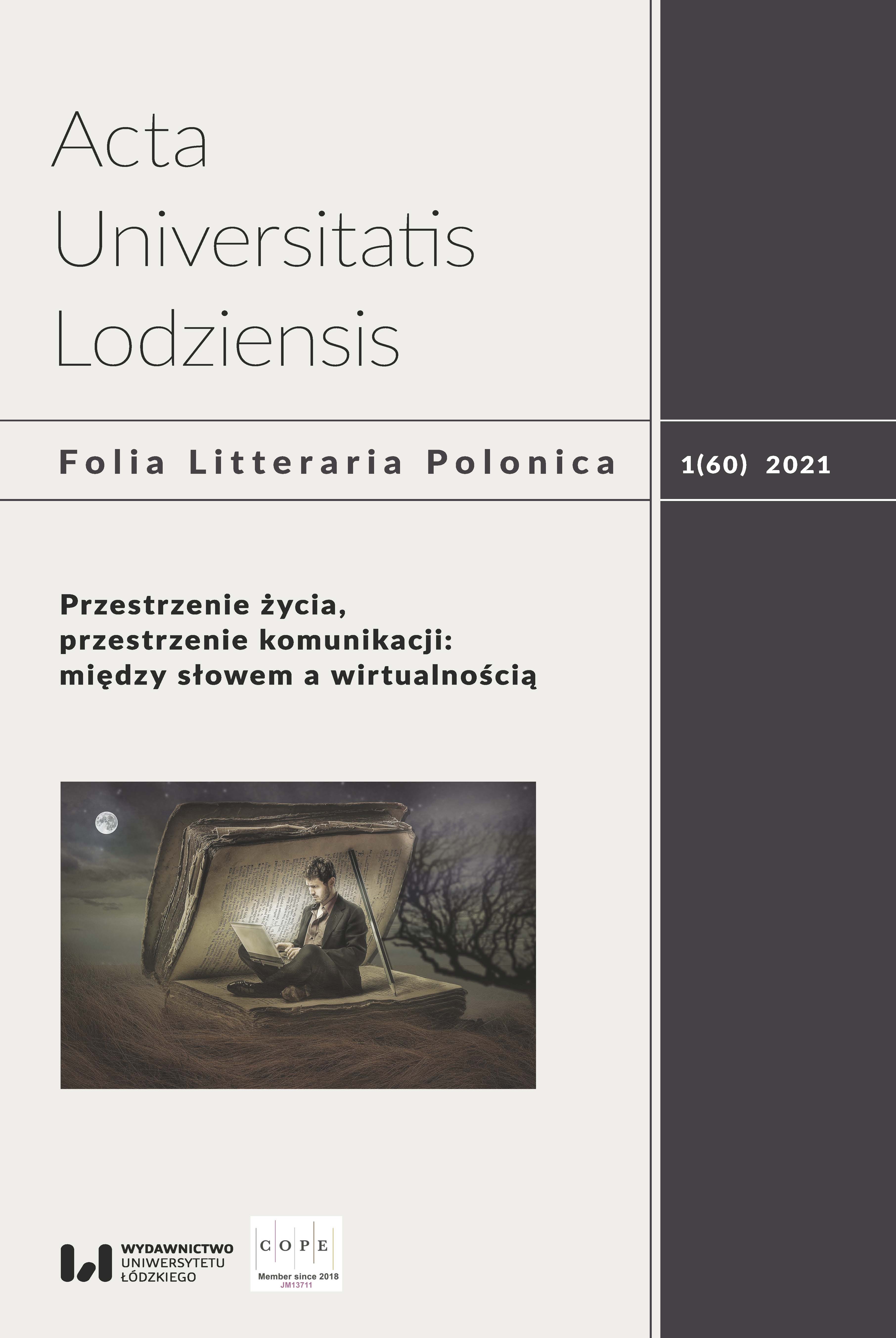 Place as a causative factor in literary works of Gustaw Herling-Grudziński and his short story Bridge (Most. Z kroniki naszego miasta) Cover Image