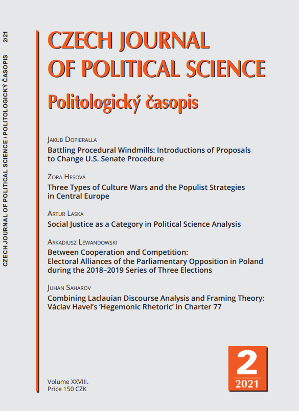 Combining Laclauian Discourse Analysis and Framing Theory Václav Havel’s ‘Hegemonic Rhetoric’ in Charter 77