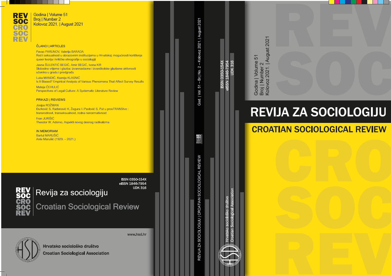 Gender and Sexuality in Croatian Educational Institutions: Possibilities of Using Queer Theories and Critical Ethnography in Sociology Cover Image