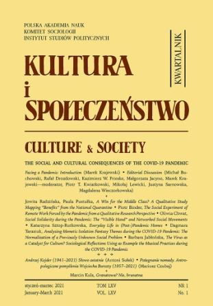 The Virus as a Catalyst for Culture? Sociological Reflections Using as Example the Musical Practices during the COVID-19 Pandemic