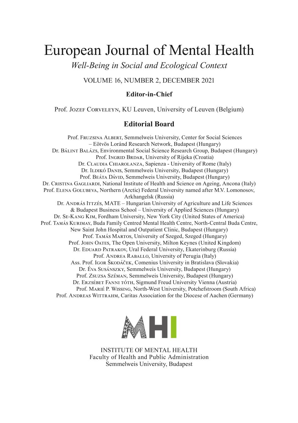 Family Characteristics as Determinants of Mental Health in Adolescents Cover Image