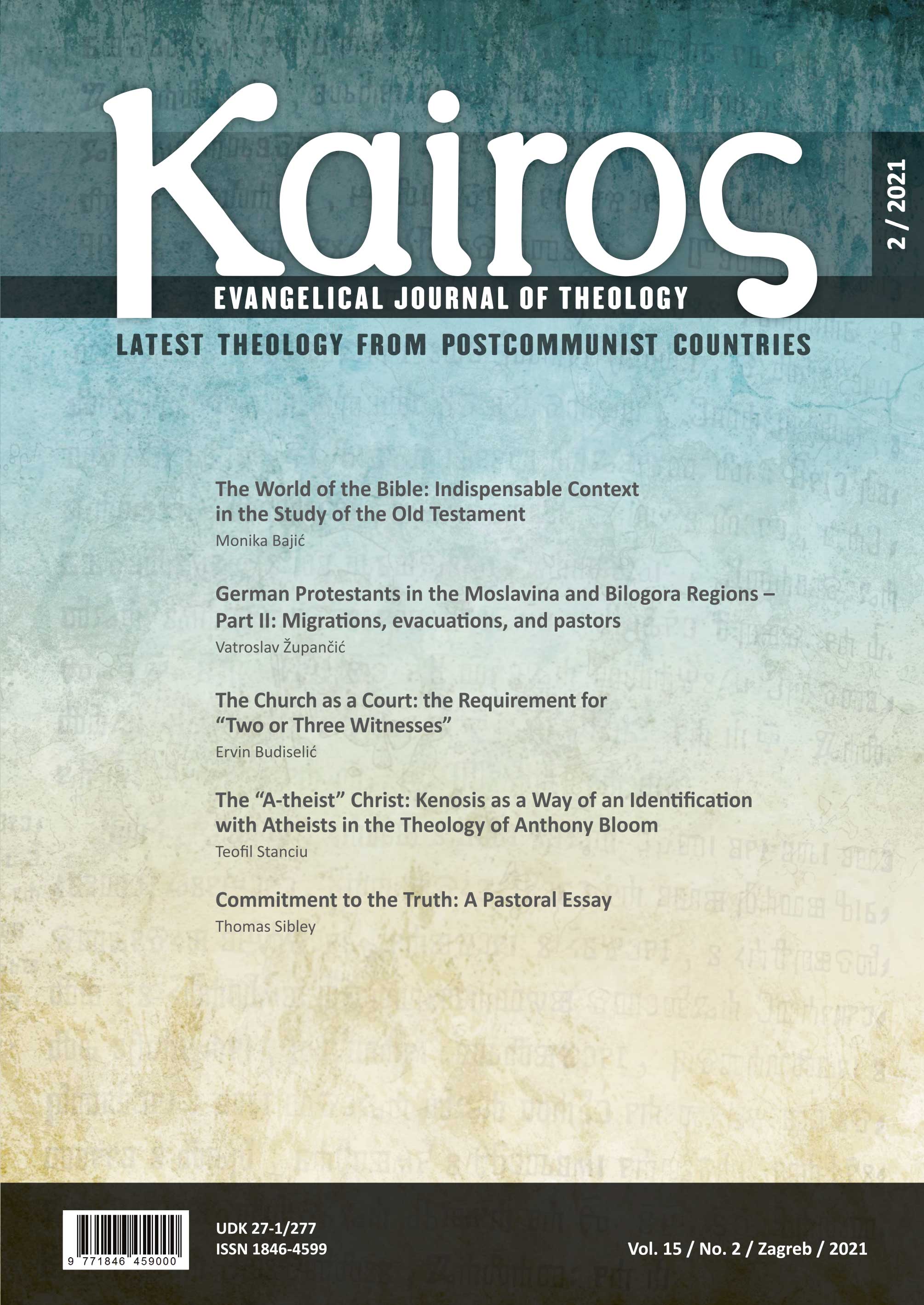 The “A-theist” Christ: Kenosis as a Way of an Identification with Atheists in the Theology of Anthony Bloom