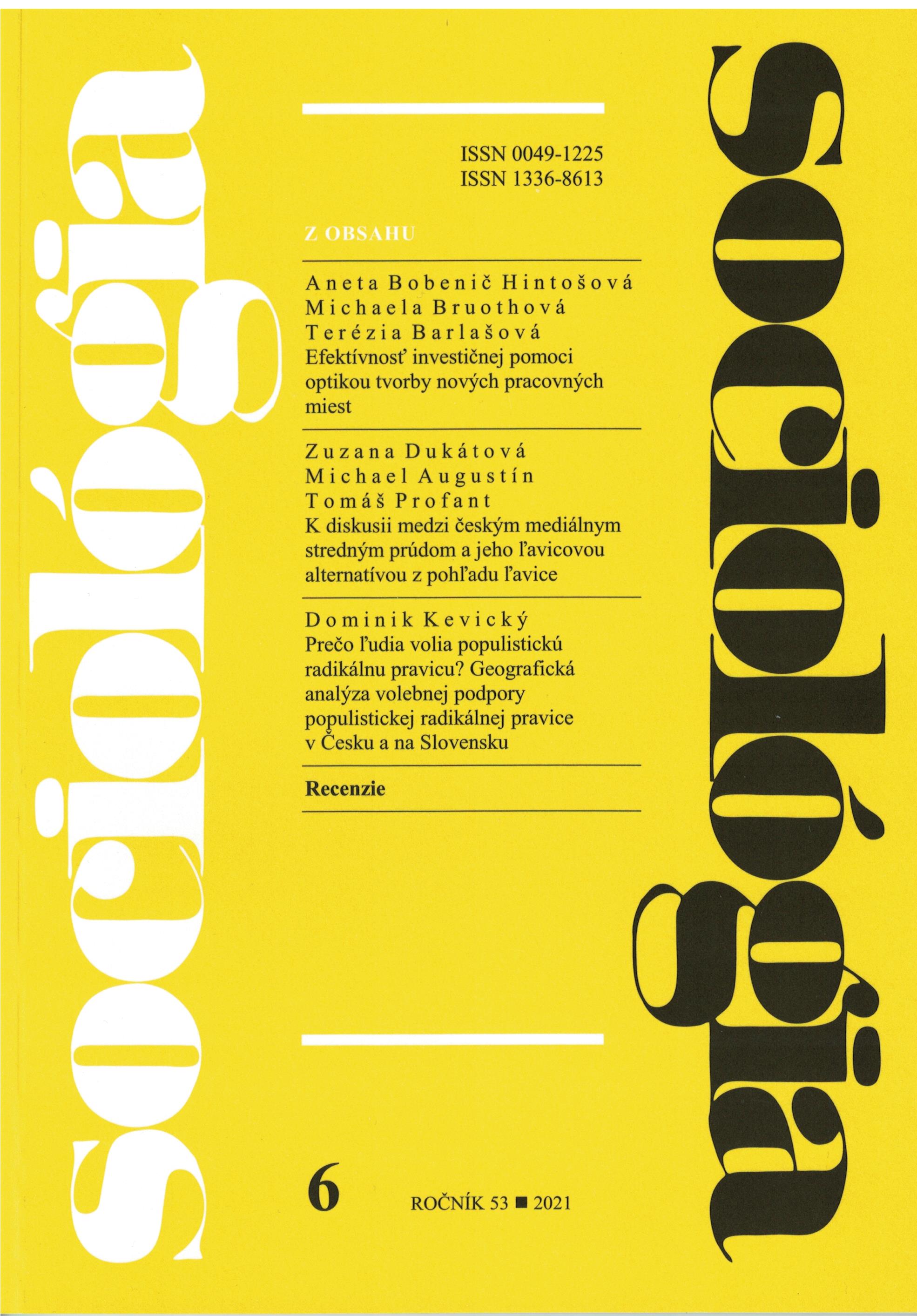 Why do People Vote for a Populist Radical Right? Geographical Analysis of Populist Radical Right Support in Czechia and Slovakia Cover Image