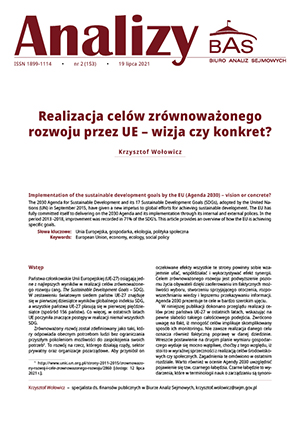 Realizacja celów zrównoważonego rozwoju przez UE – wizja czy konkret?