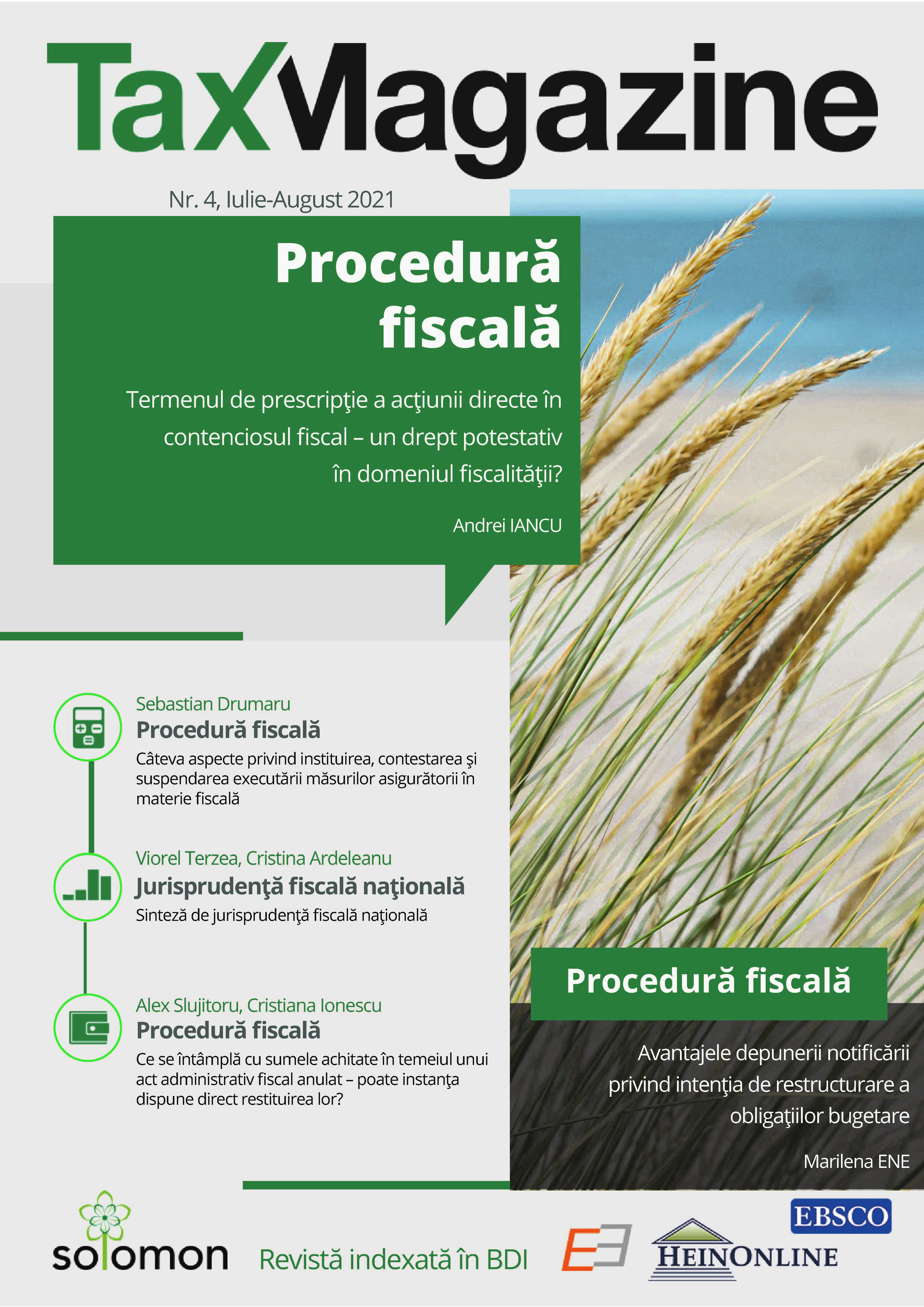 The statute of limitation for the direct court claim in tax litigation – are we in the presence of a liberty right in the area of tax law? . Cover Image