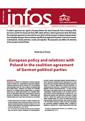 European policy and relations with Poland in the coalition agreement of German political parties Cover Image