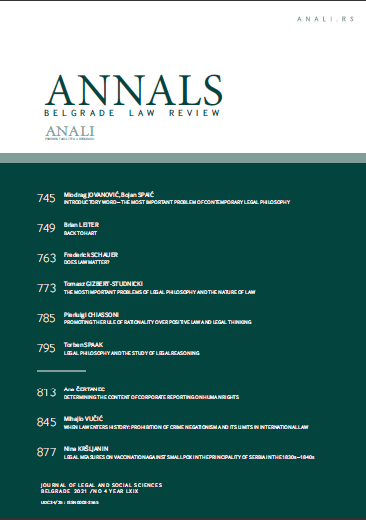 LEGAL MEASURES ON VACCINATION AGAINST SMALLPOX IN THE PRINCIPALITY OF SERBIA IN THE 1830s–1840s