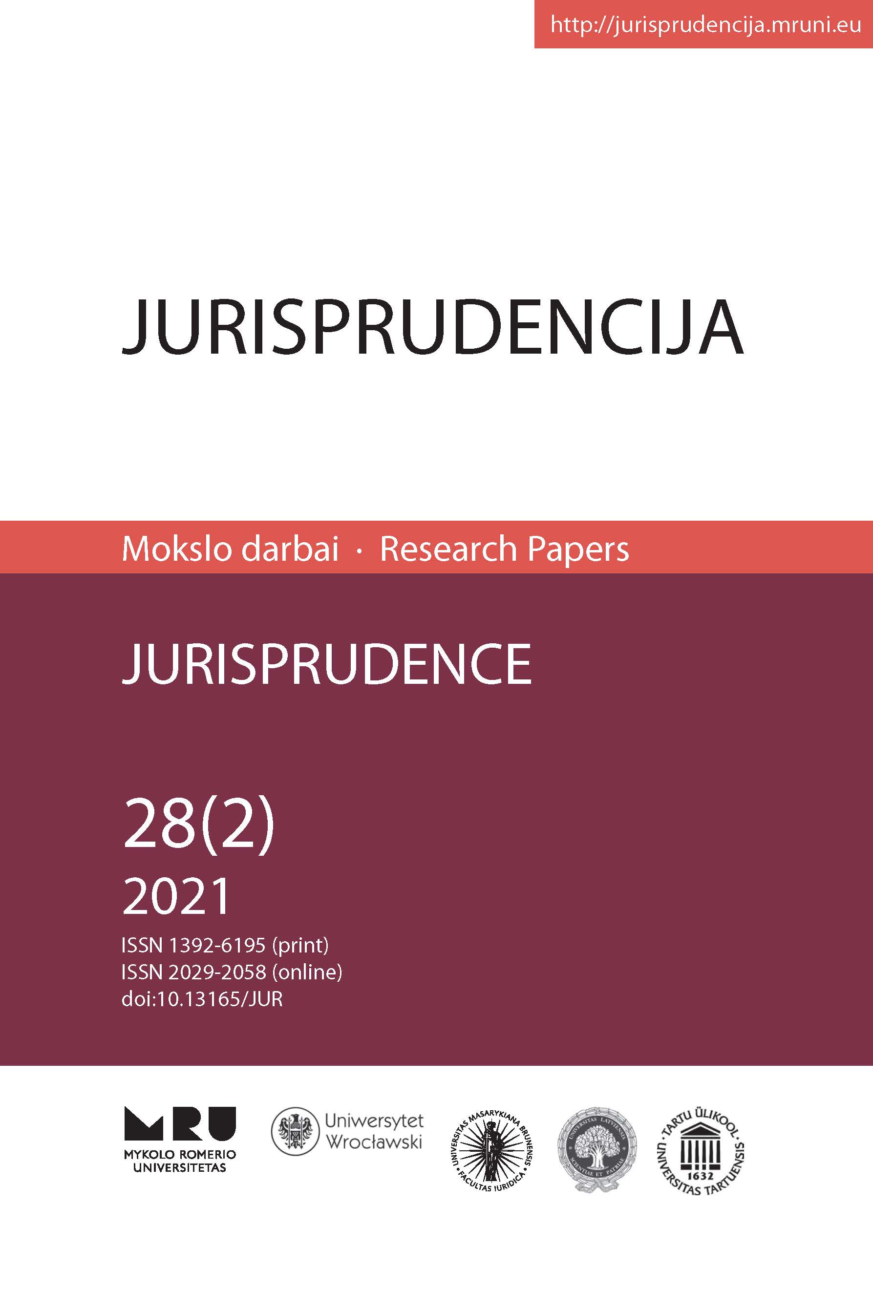PRACTICE OF (NON) ADMISSIBILITY OF INDIVIDUAL CONSTITUTIONAL COMPLAINTS REGARDING THE LAW OF CRIMINAL PROCEDURE IN LITHUANIA Cover Image