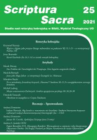 Atti del settimo convegno RBS. International Studies on Biblical & Semitic Rhetoric, F. Graziano – R. Meynet – B. Witek (ed.), Seria: RBSem 30, Leuven: Peeters 2021