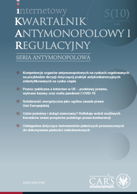 Solidarność energetyczna
jako ogólna zasada prawa Unii Europejskiej