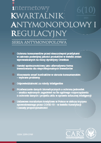 Report from the 8th International Consumer Scientific Conference entitled "Wyzwania dla prawa konsumenckiego
w wymiarze globalnym, regionalnym i lokalnym” Łódź, October 5-6, 2021 Cover Image