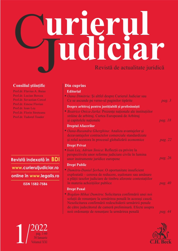 Reflecții cu privire la perspectivele unor reforme judiciare civile în lumina unor instrumente juridice europene