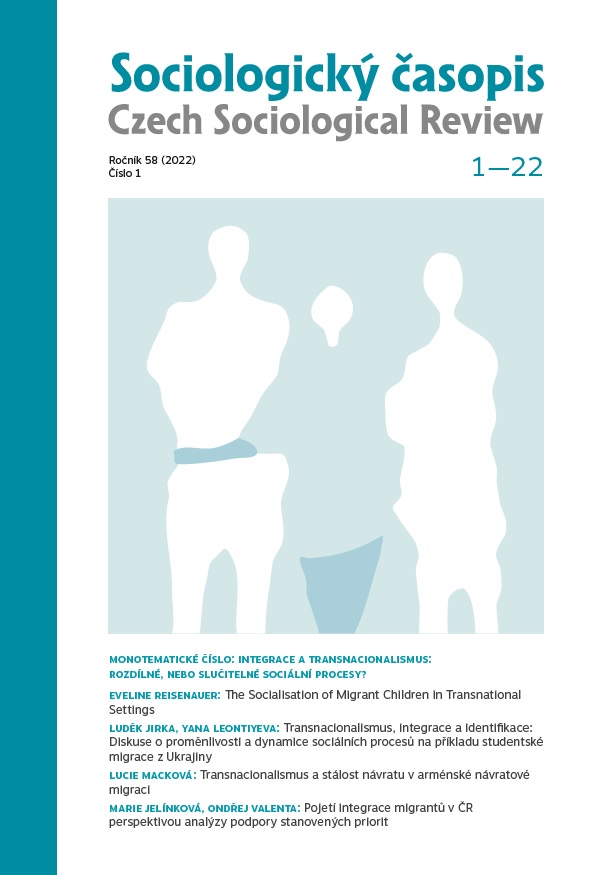 Transnationalism, Integration and Identification: A Discussion of the Variability and Dynamics of Social Processes through the Example of Student Migration from Ukraine to the Czech Republic Cover Image