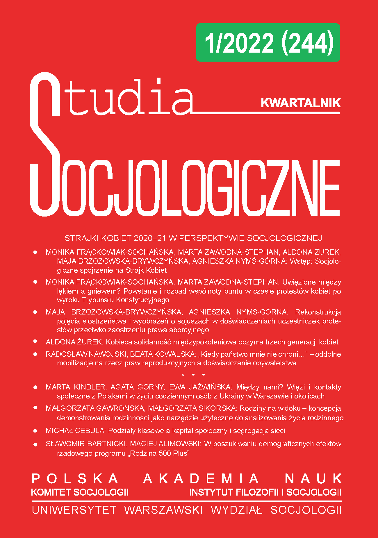 Among Us? Ties and Social Contacts with Poles in Everyday Life of Persons from Ukraine Living in Warsaw and Vicinities Cover Image