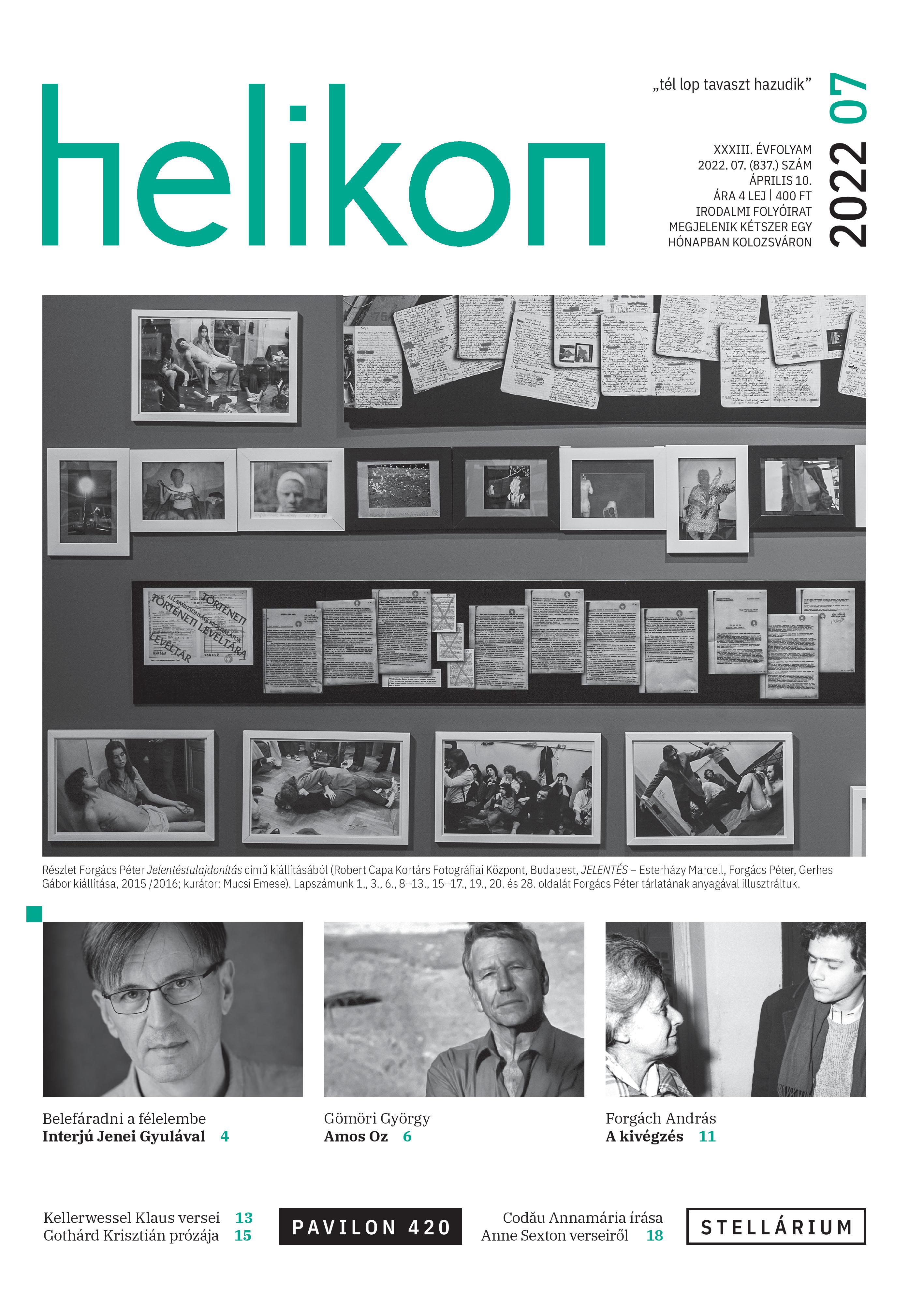 Tired of Fear. Interview with Poet Gyula Jenei Cover Image