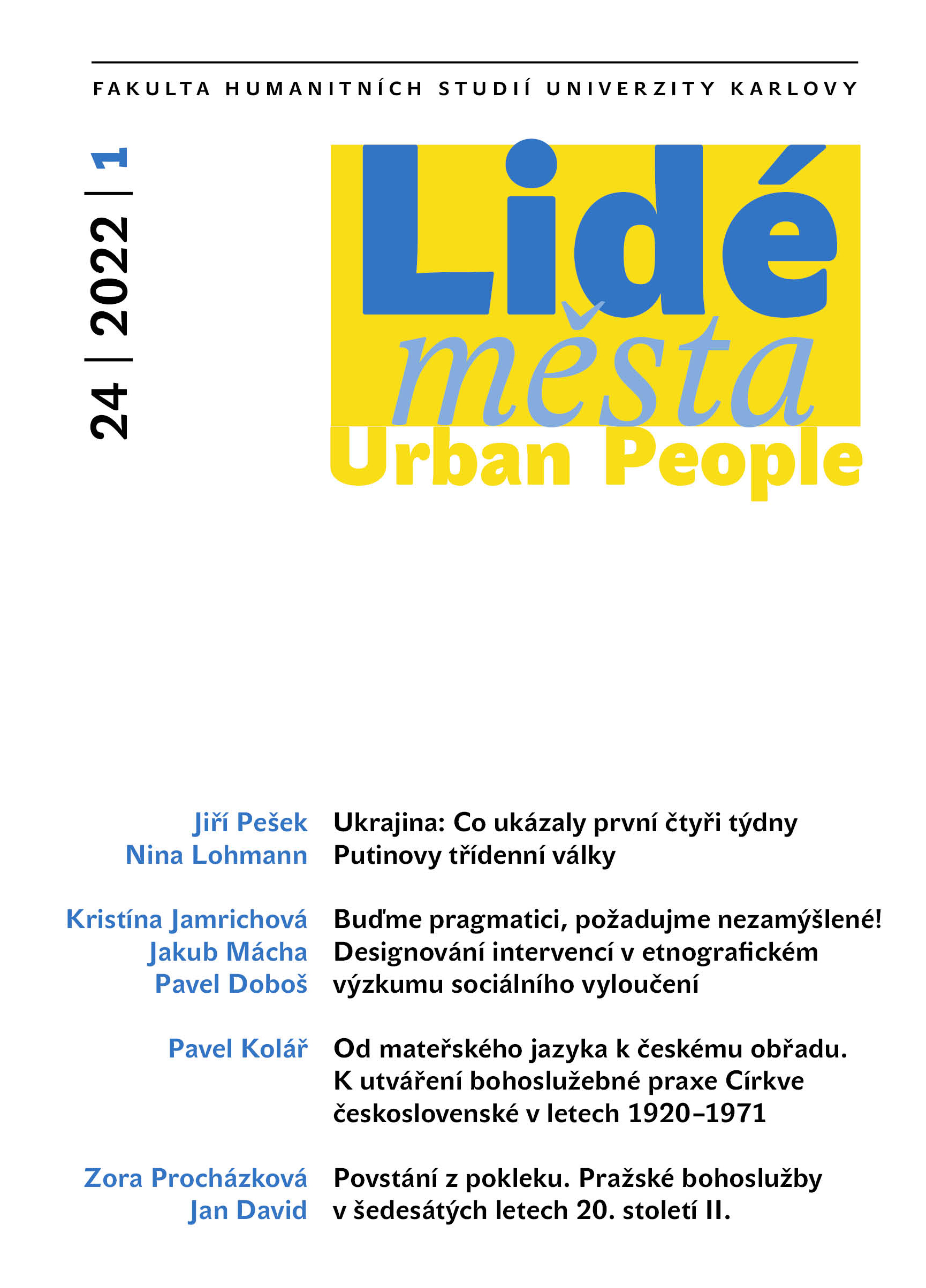 Od mateřského jazyka k českému obřadu. K utváření bohoslužebné praxe Církve československé v letech 1920–1971