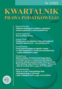 Założenia aksjologiczne i podstawy organizacji systemu sygnalizacji w prawie podatkowym