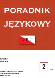 IT FEEDS, NOURISHES, PROVIDES EXISTENCE. ON METAPHORISATION OF LAND AND ITS CROPS IN THE VOCABULARY USED BY INHABITANTS OF THE KŁOBUCK COUNTY ASSOCIATED WITH AGRICULTURE: A COMPARATIVE ANALYSIS Cover Image
