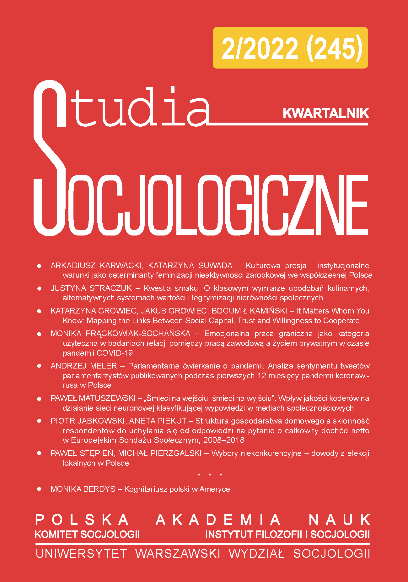 Emotional Boundary Labor as a Useful Category for the Studies of the Relations Between Professional Work and Private Life During COVID-19 Pandemic Cover Image