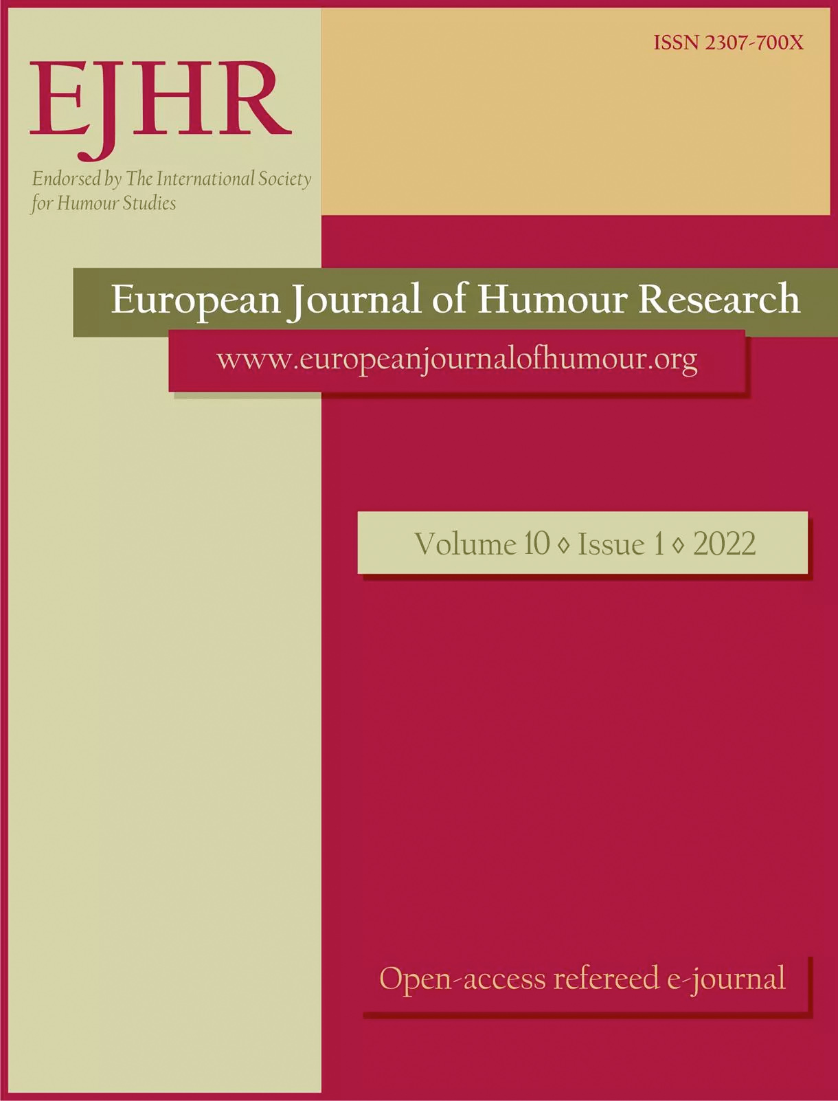Ten years of the European Journal of Humour
Research