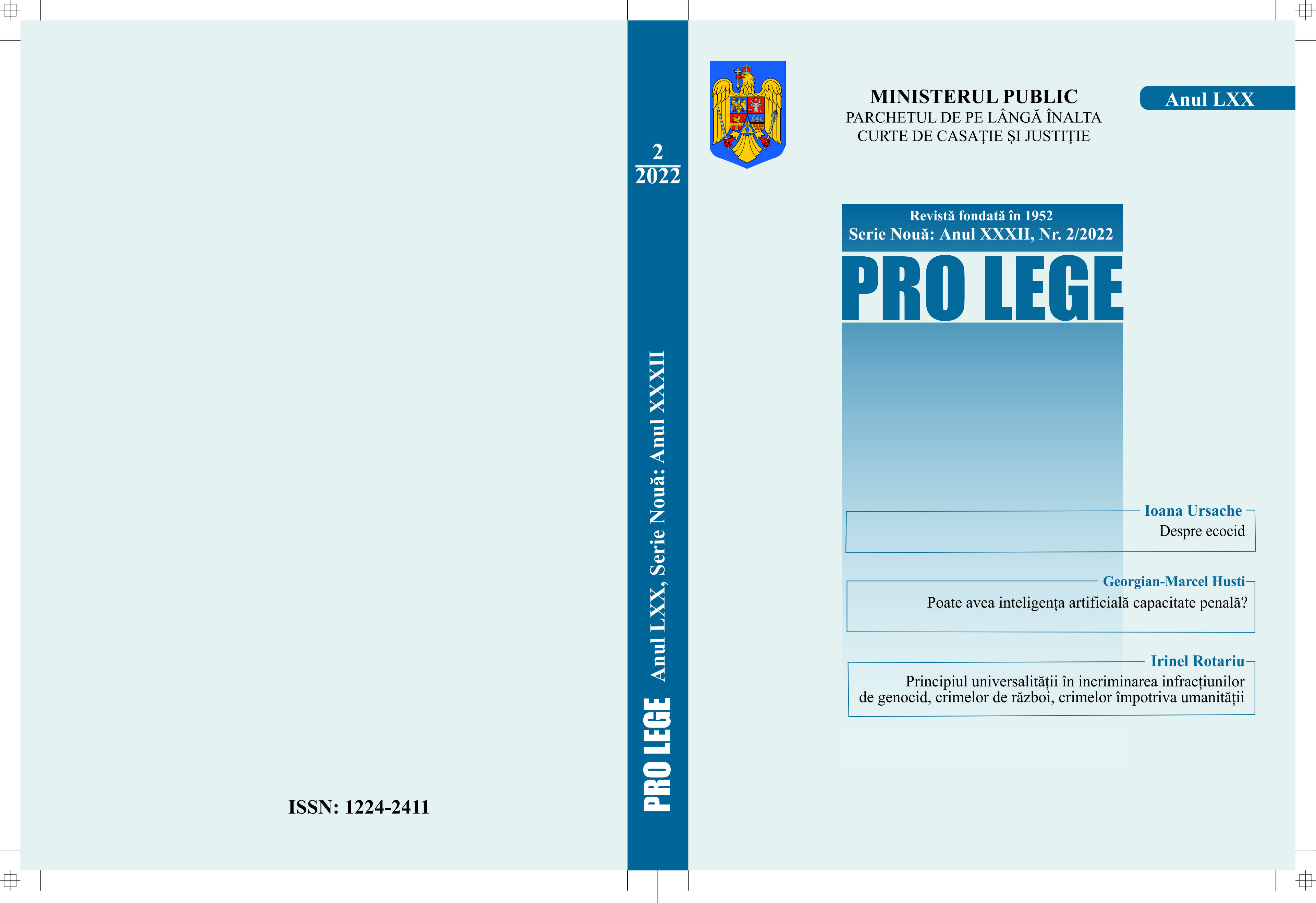 Principiul universalității în incriminarea infracțiunilor de genocid, crimelor de război, crimelor împotriva umanității