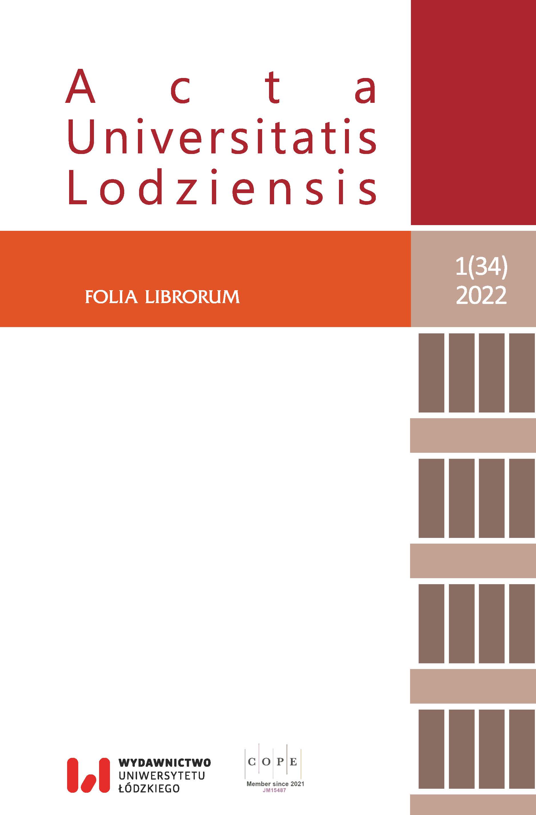 The script Prowadzenie biblioteki i konserwacja książki w obozie żołnierskim (“Running a library and book conservation in a soldier camp”) by Janusz Teodor Dybowski as an example of instructional and methodical activity during World War II Cover Image